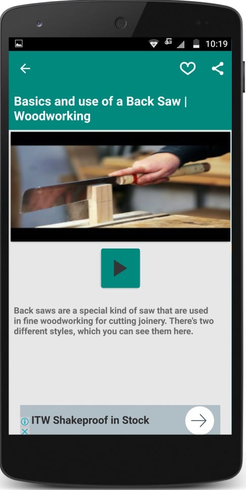 Woodworking Tools Videos app