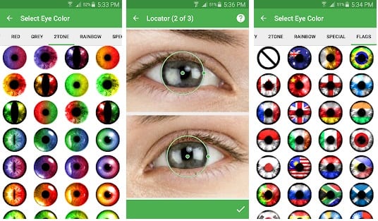 video eye color change app