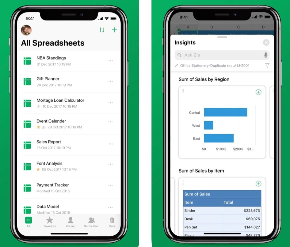 Zoho Sheet - Spreadsheet App