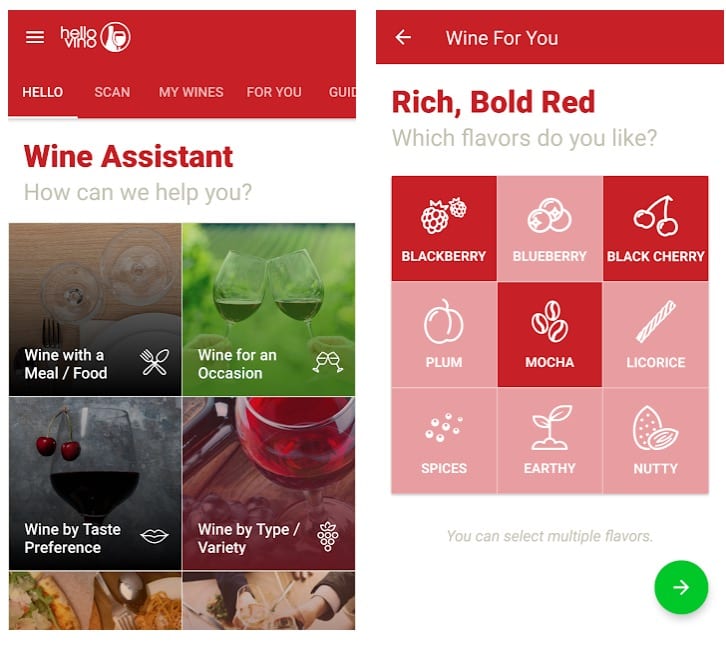 Hello Vino app