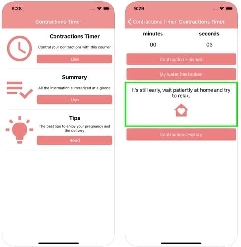 best free pregnancy app with contraction timing