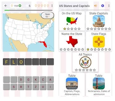 50 Us States Map Capitals Flags American Quiz App Review App Pearl Best Mobile Apps For Android Ios Devices