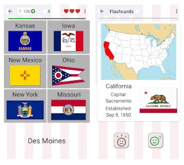 50 Us States Map Capitals Flags American Quiz App Review App Pearl Best Mobile Apps For Android Ios Devices