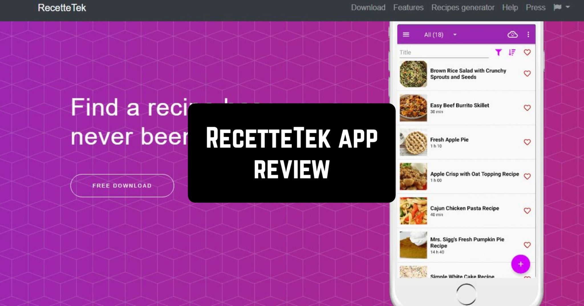 My Recipe Box: RecetteTek App
