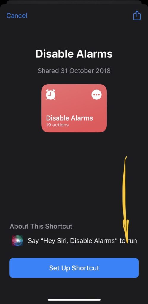 DisableAlarms