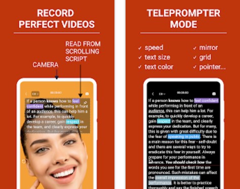 Teletoto - teleprompter for smartphone with camera7