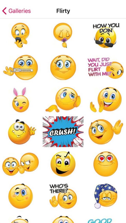 Flirty Emoji Adult Stickers