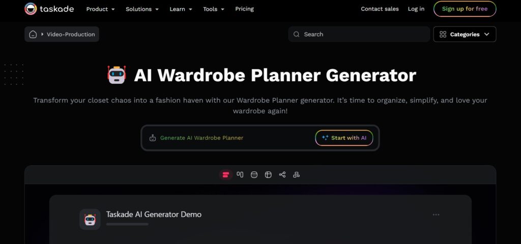 Taskade's AI Wardrobe Planner Generator5